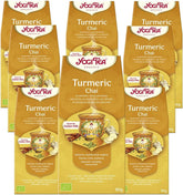 Yogi Tea - Kurkuma Chai, ceai ayurvedic organic cu mirodenii, fără cofeină, amestec de curcuma, scorțișoară și ghimbir, ceai Yogi vrac, pachet de 8 x 90 g (720 g), ideal ca cadou