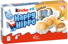 Kinder Happy Hippo Hazelnut - Specialità Wafer Croccanti con Crema di Latte e Nocciole - Dolci di Carnevale e Martedì Grasso - 1 confezione contenente 5 barrette individuali da 20,7g ciascuna