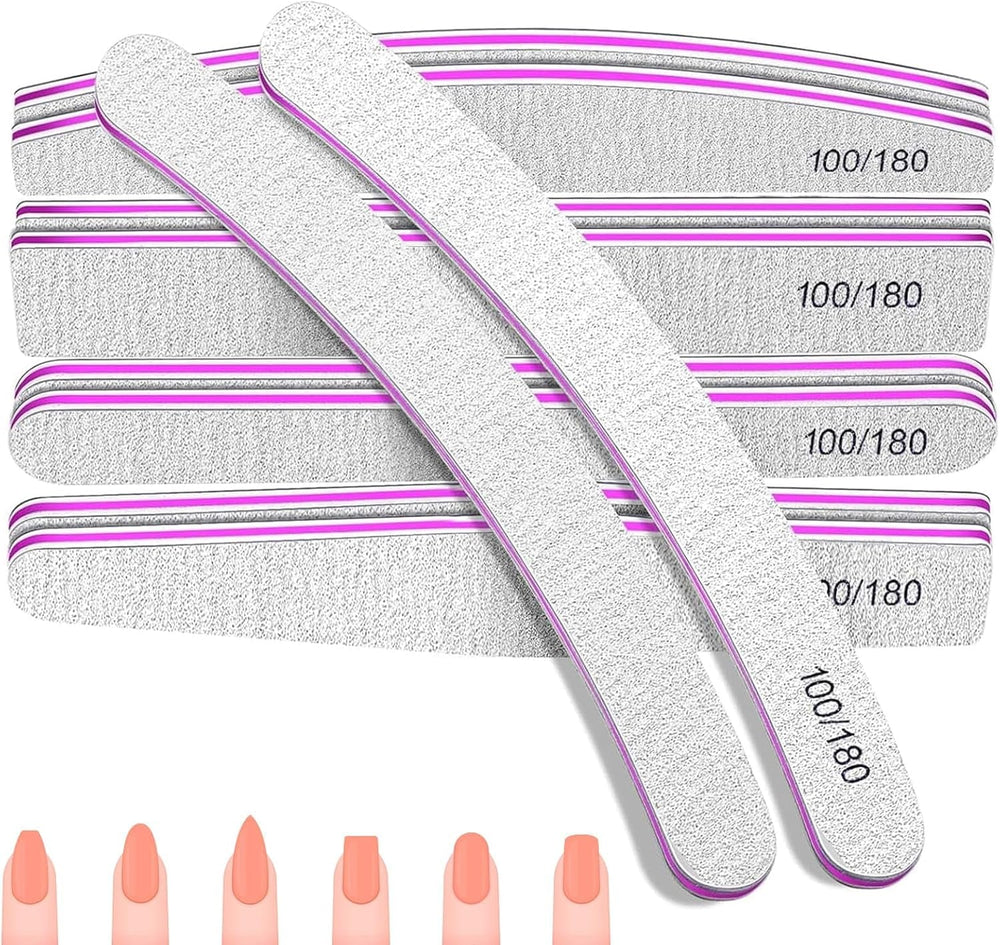 Set pile de unghii 100/180, pile pentru unghii cu gel, set pile de unghii, pilă de unghii, pilă de unghii cu gel, pentru unghii cu gel, manichiură și pedichiură, animale de companie (5 piese, 5 stiluri)