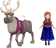 Mattel DISNEY La Regina dei Ghiacci Anna e Sven, bambola e animaletto, ispirata ai personaggi animati, arti mobili, gonna e mantello staccabili, per bambini dai 3 anni in su, HLX03 Naty Shop Dolls