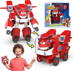Super Wings Robot Toys - Jett Transformers Macchinine Camion giocattolo Avec Mini Jet Avion Jouets Pour Enfants 3 4 5 Ans, Red Action figures Naty Shop Jett A