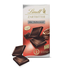 Cioccolata Lindt | Tavoletta di cioccolato fondente senza zuccheri aggiunti | 100 g| Finissimo cioccolato fondente con il 55% di cacao, senza zuccheri aggiunti e senza glutine | Tavoletta di cioccolato senza glutine