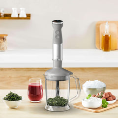 Tefal Quickchef+ 3-in-1 XL Stabmixer/Zerkleinerer/Schneebesen, 1000 W, Geschwindigkeitsregelung intuitivo, Turbo-Taste, Powelix-Messer-Technologie, Edelstahl, Grau, HB67MB30 Kitchen Naty Shop