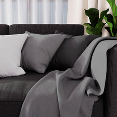 Soleil D'Ocre Plaid Adele, gettato dalla poltrona, Polycoton, Grigio, 140 X 200 Cm Letti e coperte Besuche den Soleil d'ocre-Store Grigio 140 X 200 Cm