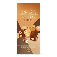 Cioccolata Lindt | Miscela per borsa NUXOR | 103g| Cubi Cremosi di Cioccolato Gianduja in Tre Assortimenti con Nocciole Intere Tostate | Regalo di cioccolato