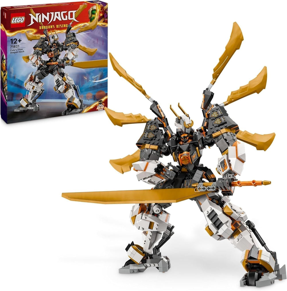 LEGO NINJAGO Cole's Titan Dragon Mech Avventura giocattolo per bambini 1 minifigure Ninja Playset Regalo di compleanno per ragazzi e ragazze 12 anni Fantasy Playset 71821 Set da costruzione Besuche den LEGO-Store Titolo predefinito