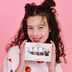 Set di smalti glitterati da 4 pezzi della collezione Miss Nella Magic: rosa, rosso, oro e blu, smalto rimovibile speciale per bambini, non tossico, a base d'acqua, inodore