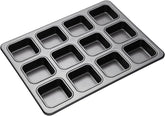 Teglia per brownie Masterclass, teglia per brownie 12 fori, acciaio inox, 34 X 26 cm Stampi e teglie Naty Shop