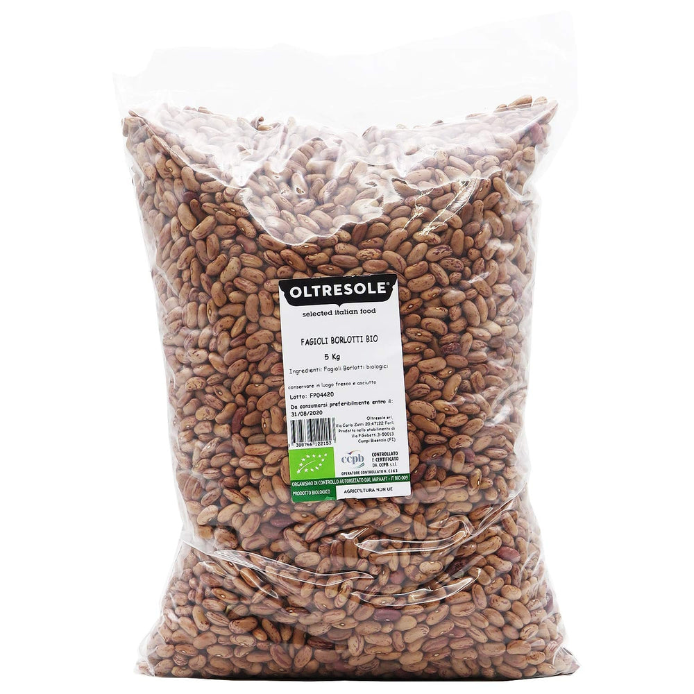 , Fagioli borlotti bio 5 kg, legumi secchi bio da coltivazione controllata, Cereali Naty Shop Default Title