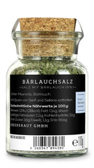 Ankerkraut Bärlauch Salz, Lecker Fleisch und Salat Verfeinern, Knoblauch-like Geschmack Aroma, Kräuter mit Gewürz zum Kochen, 110 g im Korkenglas