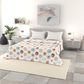 Lenjerie de pat italiană cuvertură de vară de bază, microfibră imprimată, 250X240Cm, cerc Plapumi si pilote Naty Shop Cerc 250X240Cm