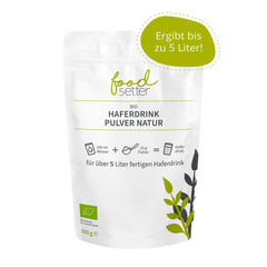 foodsetter Bio Haferdrink Pulver | Busta da 500 g | Haferpulver | Haferpulver istantaneo | Bio-Qualità | Vegano | Senza glutine | Ohne Zuckerzusatz | 0,5 chilogrammi