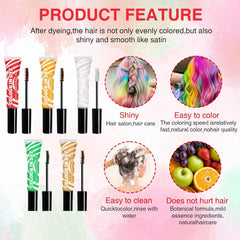 5 culori Vopsea de păr temporară pentru copii lavabilă, mascara de păr colorată, salon de cretă pentru păr Vopsea pentru par Naty Shop