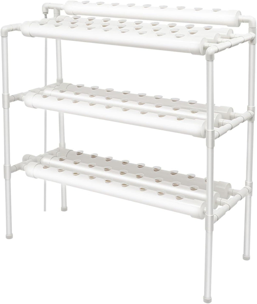 Kit di coltivazione idroponica a 3 strati con 90/108 posizioni di semina e pompa dell'acqua, sistemi di coltivazione di piante fuori suolo in PVC, kit di coltivazione idroponica per frutta e verdura (108 posizioni di semina)