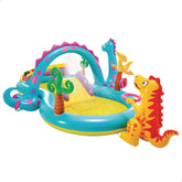 Intex 57135NP - Centro giochi gonfiabile Dinoland, Vinile, Multicolor, 302x229x112 cm