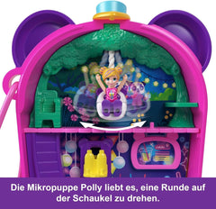 Polly Pocket păpuși și set de joacă, Bubble Tea Panda Box, jucărie pentru animale cu 2 păpuși mici, Panda și accesorii pentru mâncare, HWN95 Papusi Naty Shop