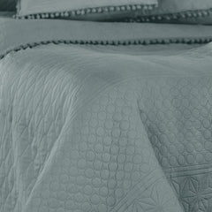 Ameliahome Copriletto con pompon 220X240 Cm Copriletto double face Trapuntatura ad ultrasuoni Poliestere Meadore Grey Letti e coperte Besuche den AmeliaHome-Store