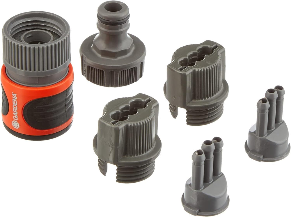 Set de conectare furtun aspersor Gardena: Racorduri de conectare pentru începutul și sfârșitul furtunului aspersorului, accesorii pentru articolele (995, 996, 997, 1998, 1999), Piese originale Gardena System (5316-20)
