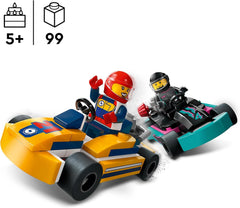 Go-Kart LEGO City con piloti, set di 2 minifigure di piloti e auto da corsa, macchinine giocattolo per ragazzi e ragazze di 5 anni, regalo divertente per bambini 60400 Set da costruzione Besuche den LEGO-Store