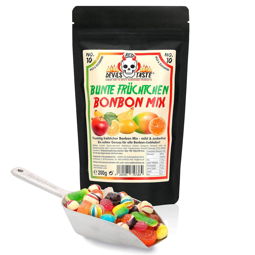 Mix di caramelle "Frutti Colorati" - senza zucchero - 200g - in busta con zip - GUSTO RED DEVILS