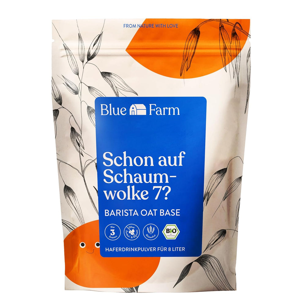 Blue Farm Barista Oat Base für bis zu zu 8L zum selbermischen – Bio Haferdrink Barista Edition – Milchalternative ohne Zusatzstoffe und Zuckerzusatz – Vegan und Glutenfrei – 90% weniger Verpackungmüll
