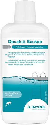 BAYROL Decalcit gel detergente per piscina 1 L per rimuovere i depositi di calcare dalle pareti e dai pavimenti della piscina - Formula altamente efficace - Scioglie sporco persistente, calcare e depositi metallici