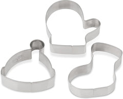 Forme de biscuiți de Crăciun Dr. Oetker, Set de 3 – Forme de biscuiți albe pentru copt de Crăciun – Forme de biscuiți din oțel inoxidabil pentru Crăciun