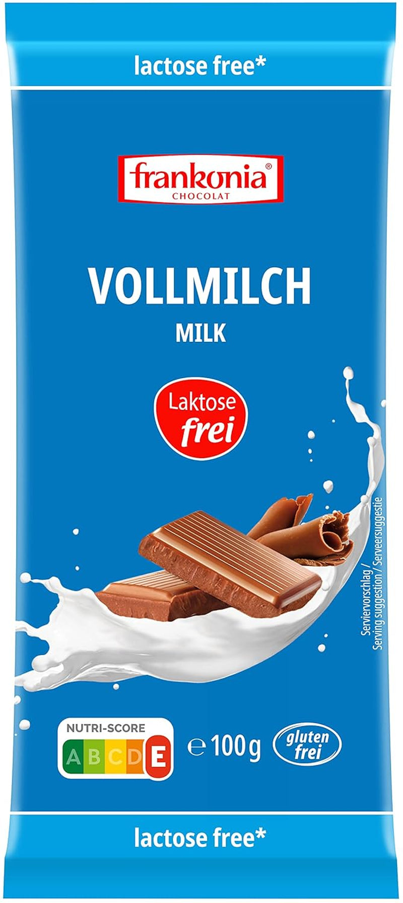 CIOCCOLATO frankonia Cioccolato al latte intero senza lattosio e glutine, 100 g