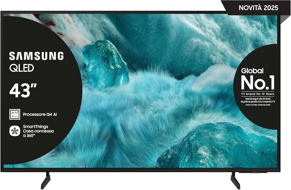 Televizor inteligent Samsung QLED Q7F 4K, 43 inch (108 cm), cu AI Vision, volum de culoare 100% cu Quantum Dot, HDR10+, procesor Q4 AI, One UI Tizen, Wi-Fi, Bluetooth 5.3 și Motion Xcelerator