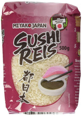 Riso giapponese Miyako per sushi, chicco tondo, 0,5 kg