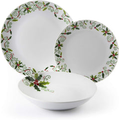Excelsa 64134 Christmas Holly Tellerservice, 18-Teilig, Porzellan, Weiß Seturi vesela masa Naty Shop Default Title