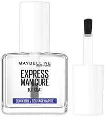 Smalto per unghie Maybelline New York, top coat express ad asciugatura rapida, trasparente, 12 ml
