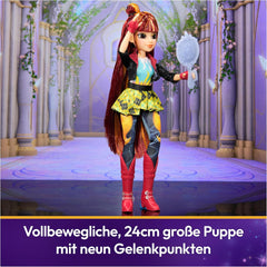 Păpușa Valentina de la Unicorn Academy - păpușa originală din popularul serial Netflix, 24 cm înălțime, cu păr natural, haine și accesorii detașabile, pentru copii cu vârsta de 4 ani și peste