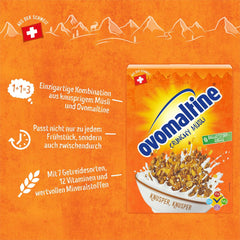 Ovomaltine Crunchy Muesli - muesli croccante al cioccolato, con una miscela unica di cereali e Ovomaltine - muesli al cioccolato, preziose vitamine, fibre e minerali (1 x 450 g)