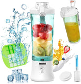Mixer Smoothie Maker to Go, Mini Standmixer Tragbar Mit 6-Klingen Edelstahl, Enstafter Mit Reisedeckel, Frullatore portatile USB Elektrisch Bottiglia da 600 ml, Mixer Shaker Slushy Maker Wasserdichter Bucatarie Naty Shop