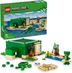 LEGO Minecraft La casa sulla spiaggia della tartaruga, casa giocattolo con accessori per ragazze e ragazzi di 8 anni, set con animali e personaggi dei videogiochi, regalo per i giocatori 21254 Set da costruzione Besuche den LEGO-Store Single