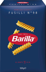 Barilla Pasta Classica Fusilli N. 98 di semola di grano duro di alta qualità, sempre al dente, Peperoncini, Spaghetti, Fusilli, Penne, Italiana, 500g