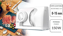 MPM MKR-05 Affettatrice elettrica universale, spessore di taglio regolabile fino a 15 mm, 150 W Trituratori e Affettatrici Naty Shop