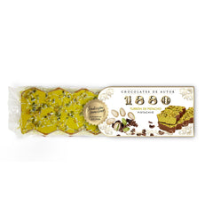Torrone artigianale al cioccolato e pistacchio, 200g, consistenza cremosa, qualità superiore, ingredienti pregiati, gusto autentico, il torrone più costoso del mondo