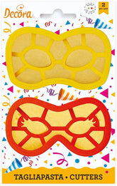 , 0255136 Karnevalmasken-Ausstechformen-Set, Das ideale Set zur Herstellung von Fondant- oder Gummidekorationen, Made in Italy, Design originale. 2 pezzi di imballaggio.