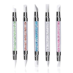 Qufiiry 5PCS Silikon Nagel Pinsel, Gel Schnitzen Pinsel, Silikon-Modellierpinsel Set, Doppel Köpfe DIY Maniküre Werkzeug