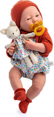 jc toys- Muñeca La Newborn recién nacida de 38 cm, de vinilo Suave, colección Nature, Con ropa floral, chupete y Peluche, niña, diseñada en España por Berenguer, +2 años