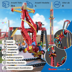fischertechnik 569019 Advanced Crazy Rides - Bausatz Freizeitpark, Baukasten mit Karussell e Free Fall Tower, Kinder ab 8 Jahre