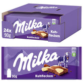 Milka Cow Spots – Cioccolato al latte alpino con cioccolato bianco con motivo a macchie di mucca – 24 x 90 g