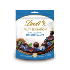 Lindt Chocolate Sensation Frutta Mirtillo e Acai | 150 g| Sfera di cioccolato fondente con raffinato ripieno di frutta a base di mela | Regalo di cioccolato | Regalo di cioccolato