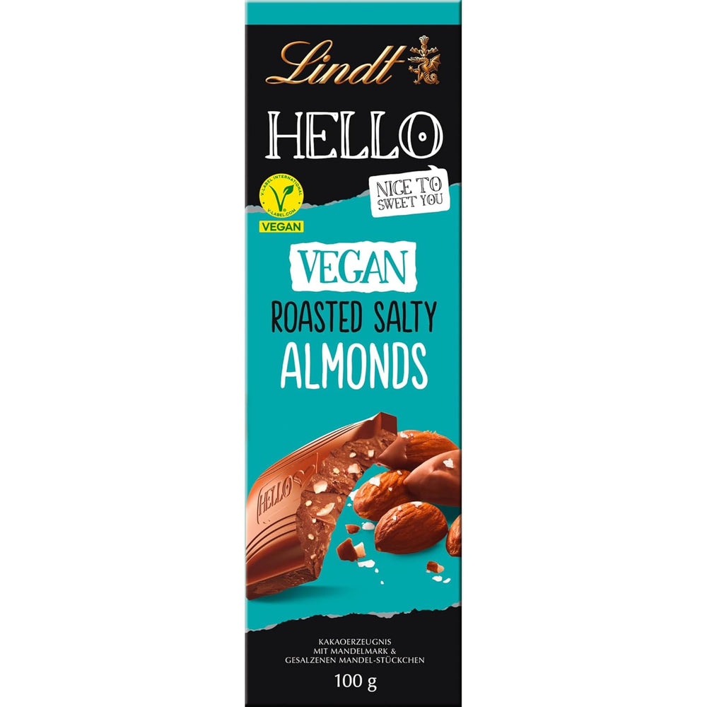Lindt Hello cioccolato, mandorle tostate e salate, 100g