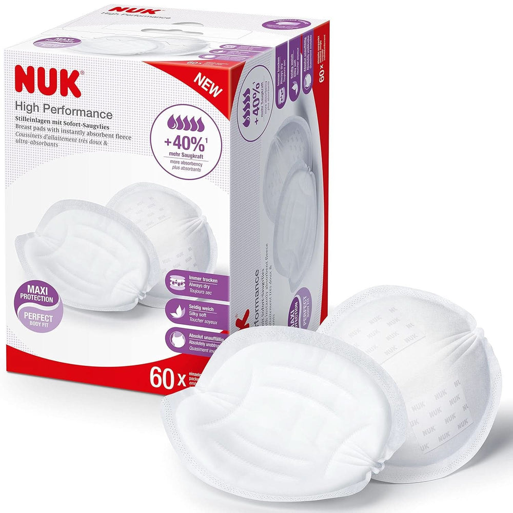 NUK High-Performance Einweg-Stilleinlagen Mit Sofort-Saugvlies | Einlagen Zum Stillen | Einzelverpackung | +40% in più di potenza di aspirazione | 60 Stück Alimenti per l'infanzia e Accessori per l'allattamento Naty Shop 60 Stück High Performance