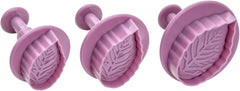 Set de forme pentru biscuiți Zenker „Frunză” 3 piese SWEET SENSATION, Formă pentru biscuiți cu ștampilă (Culoare: Roz înghețat), Cantitate: 1 set, 3 piese