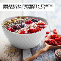 MIAMIO - Set de veselă din ceramică, 24 de piese, serviciu combinat pentru 6 persoane - potrivit pentru mașina de spălat vase și cuptorul cu microunde - Colecția Palmanova (Alb)