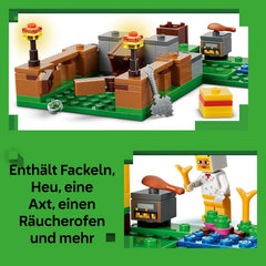 LEGO Minecraft Hühnerfarm - Spielzeug zum Bauen mit Hühner Fan Minifigur, Baby Zombie und Fuchs Figuren - Set mit Minecraft Figur - Gamer Geschenk für Jungen und Mädchen ab 7 Jahren - 21585
